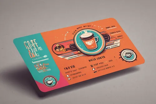 Create a unique business card for a coffee shop with a rustic theme.,tea card,a plastic card,business card,business cards,chip card,squid game card,square card,drink ticket,check card,payment card,boa