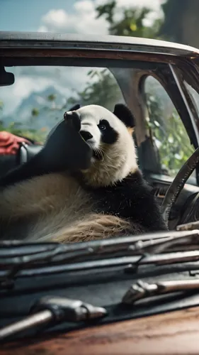 panda,giant panda,chinese panda,panda bear,bamboo car,car service,madagascar,hanging panda,anthropomorphized animals,pandabear,pandas,badger,colobus,taxi,traffic jams,animal film,animal photography,cleaning car,car breakdown,drive through,Photography,General,Fantasy