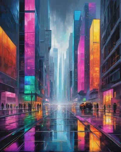 colorful city,cybercity,cityscape,metropolis,futuristic landscape,cybertown,hypermodern,fantasy city,cyberpunk,cityzen,microdistrict,urbanworld,kaleidoscape,cyberscene,world digital painting,city scape,coruscant,city trans,cityscapes,synth,Illustration,Vector,Vector 07