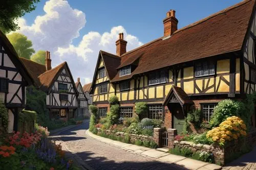 ightham,half-timbered houses,ludgrove,half-timbered house,highstein,knight village,townscapes,timbered,medieval street,half timbered,maplecroft,timber framed building,agecroft,turville,ravenstone,nonsuch,medieval town,dursley,tichborne,broadacre,Conceptual Art,Sci-Fi,Sci-Fi 16