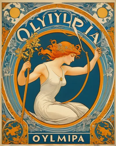 olympia,olympus,olympiaturm,olympiad,olympia tower,olympic symbol,art nouveau design,myopia,opel olympia,hoop (rhythmic gymnastics),olympiapark,opelika,symphony orchestra,olympia washington,apollo hylates,rope (rhythmic gymnastics),olympic,mucha,cd cover,eufiliya,Illustration,Retro,Retro 11