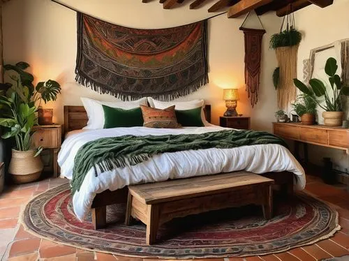 palmilla,pachamama,cabana,boho art style,bohemian art,casita,home interior,mexican blanket,moroccan pattern,interior decor,hacienda,provencal life,boho,habitacion,casa,guest room,coverlet,inglenook,palapa,casitas,Art,Classical Oil Painting,Classical Oil Painting 44