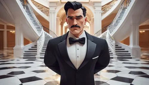 poirot,debonair,pompadour,spy visual,james bond,hotel man,pennyworth,commissario,tuxedo,spy,alchemax,mafioso,oddjob,tuxedo just,vetinari,superspy,viceroy,kirsanov,spycher,majima,Unique,3D,Low Poly