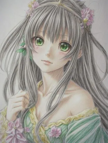 rusalka,lotus art drawing,flora,flower fairy,lily of the field,erika,fiori,tiki,lechona,fairy tale character,bridal,celtic queen,flower drawing,mikuru asahina,flower ribbon,romantic portrait,mint blos