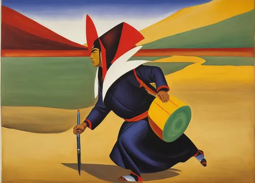 man with umbrella,golfer,el salvador dali,woman walking,basotho,indigenous painting,dali,woman playing,khokhloma painting,harlequin,ica - peru,peruvian women,advertising figure,picasso,matador,peru,woman with ice-cream,croquet,vuvuzela,golf landscape,Art,Artistic Painting,Artistic Painting 21