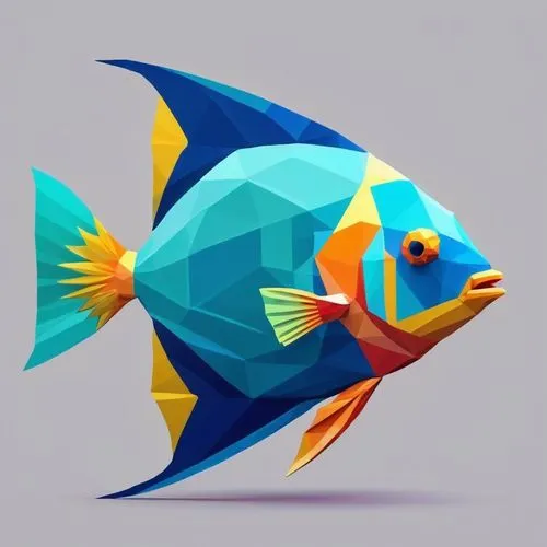 snapfish,blue fish,playfish,triggerfish,guardfish,fishbase,Unique,3D,Low Poly