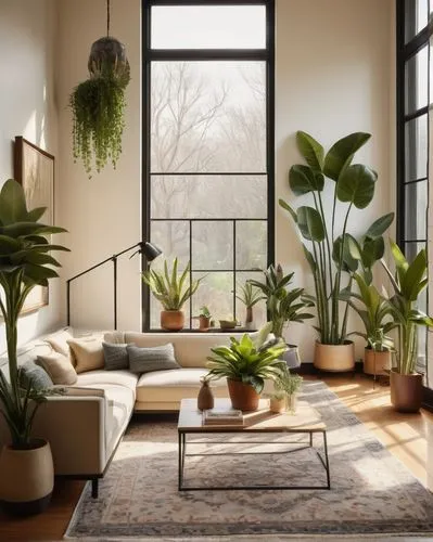 house plants,houseplants,houseplant,sunroom,philodendron,living room,hanging plants,modern decor,potted plants,sitting room,apartment lounge,interior design,contemporary decor,green plants,loft,livingroom,philodendrons,indoor,exotic plants,home interior,Illustration,Abstract Fantasy,Abstract Fantasy 06