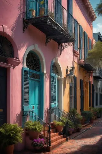 french quarters,mizner,new orleans,neworleans,townscapes,coconut grove,charleston,row houses,dumaine,charlestonians,rowhouses,marigny,fernandina,annapolis,townhouses,curacao,key west,townhomes,shutters,floride,Conceptual Art,Fantasy,Fantasy 01