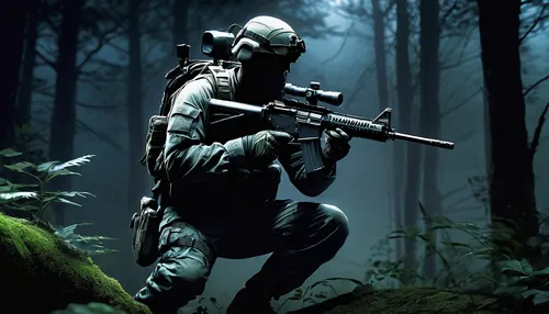 sniper,patrol,stormtrooper,mercenary,cleanup,mobile video game vector background,rifleman,grenadier,army men,hunting decoy,patrols,special forces,lost in war,hunter,shooter game,marksman,infantry,on the hunt,vigil,infiltrator,Illustration,Children,Children 03