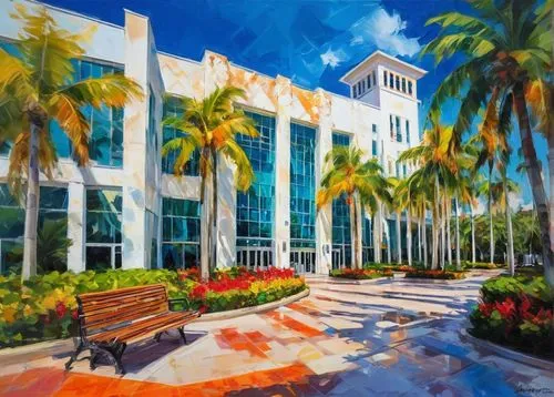 mizner,mco,fiu,usf,fau,gaylord palms hotel,cityplace,florida home,cquniversity,royal palms,walt disney center,miami,fort lauderdale,sarasota,kgmb,fgcu,watercolor palm trees,ucf,hkmiami,wpb,Conceptual Art,Oil color,Oil Color 20