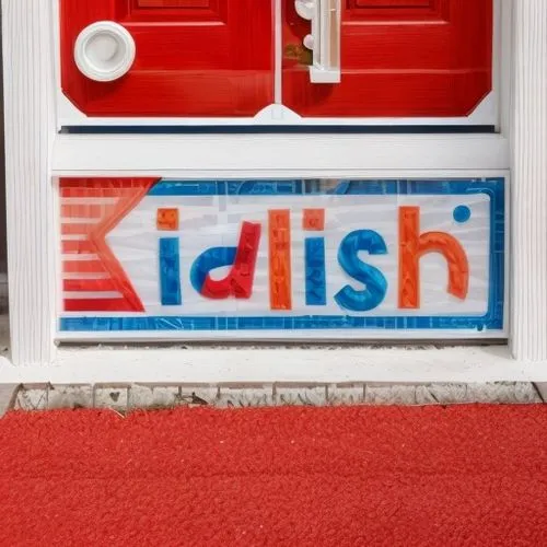 dish brush,door sign,door mat,decorative letters,front door,home door,main door,doll kitchen,door,letter box,osh,kifli,address sign,deli,house entrance,mitzvah,kids cash register,jewish,119,garden doo