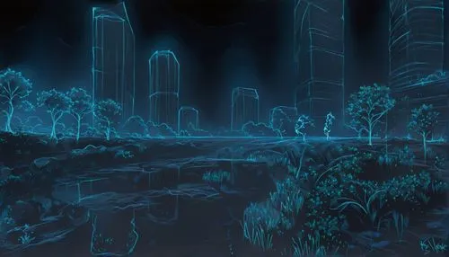 a computer image of a city skyline with lots of tall buildings,cartoon video game background,futuristic landscape,imperial shores,ancient city,cartoon forest,undercity,Illustration,Black and White,Bla