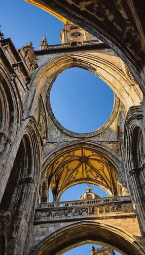 bussaco,convento do carmo,santiago de compostela,craco,buttressing,archways,buttresses,three centered arch,pointed arch,belchite,buttressed,ruinas,arch of constantine,antigua guatemala,porticoes,cenco,orvieto,celsus library,florence cathedral,triumphal arch,Illustration,American Style,American Style 03