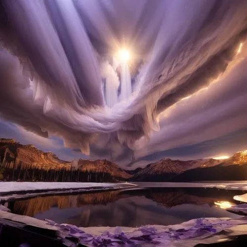 swirl clouds,cloud formation,natural phenomenon,purple landscape,vermilion lakes,epic sky,jasper national park,mammatus clouds,mammatus cloud,atmospheric phenomenon,fantasy landscape,volcanic lake,heaven lake,alien world,reflection of the surface of the water,seton lake,baffin island,geological phenomenon,dramatic sky,interstellar bow wave