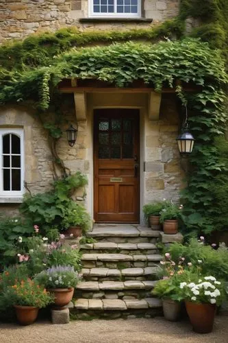 cotswolds,the threshold of the house,garden door,house entrance,entryway,entryways,garden elevation,country cottage,cottage garden,front door,cotswold,front porch,doorstep,exterior decoration,stone house,cotherstone,country house,vicarage,house front,porch,Illustration,Black and White,Black and White 20