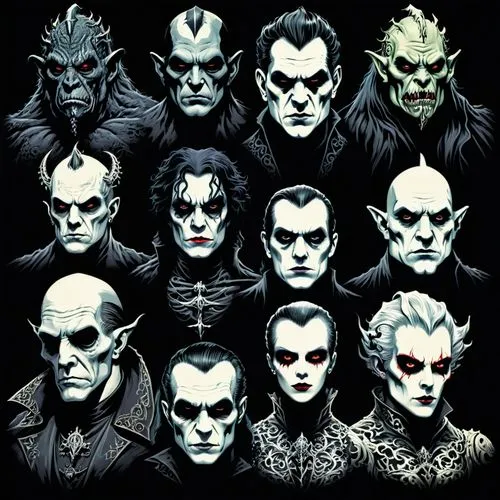 nightbreed,munsters,lacedaemonians,volturi,villains,frankensteins,Illustration,Realistic Fantasy,Realistic Fantasy 46