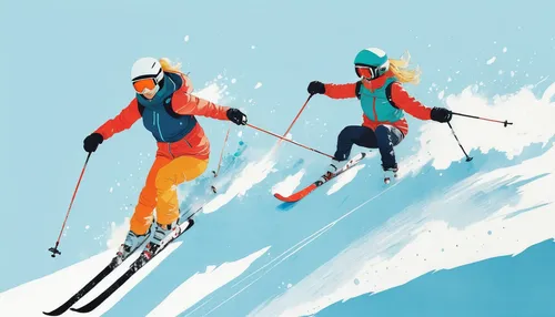 skiers,ski touring,alpine skiing,ski equipment,ski race,skiing,ski cross,ski mountaineering,telemark skiing,winter sports,speed skiing,ski binding,downhill ski binding,winter sport,skier,cross-country skiing,christmas skiing,cable skiing,skijoring,nordic skiing,Illustration,Paper based,Paper Based 19