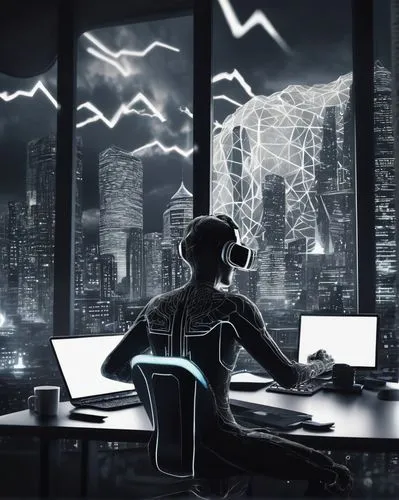 cybertrader,cybercity,oscorp,nightwing,superhero background,cybernet,cybertown,cyberworld,cypherpunk,cyberscene,cyberpunk,cybersquatters,backweb,cypherpunks,cyber,cyberport,cyberworks,technophobia,tron,cyberview,Illustration,Black and White,Black and White 11