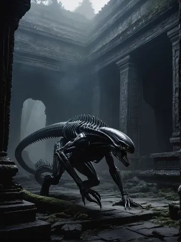 xenomorph,giger,varaha,airavata,neomordellistena,megalon,nigrescens,xeno,tyrannus,micrurus,skarbalius,cychrus,taittiriya,protohistoric,oserian,boonmee,dinosaur skeleton,caiera,acindar,xenos,Art,Artistic Painting,Artistic Painting 04