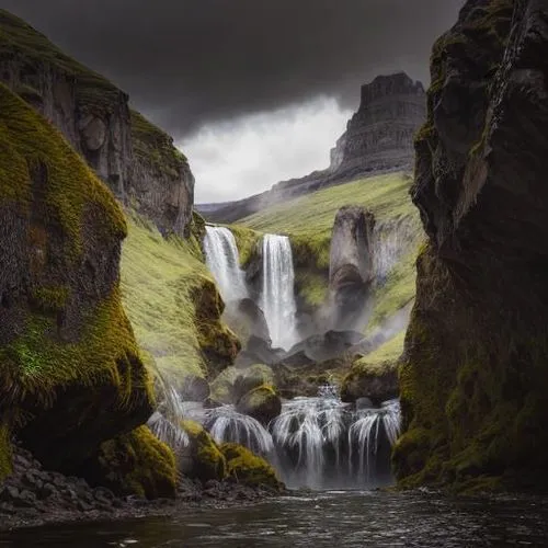 skogafoss,eastern iceland,haifoss,seljalandsfoss,iceland,godafoss,gufufoss,kirkjufellfoss,kirkjufell river,green waterfall,waterfalls,bond falls,water falls,brown waterfall,faroe islands,fallen giants valley,kirkjufell,a small waterfall,falls of the cliff,falls,Realistic,Landscapes,Icelandic