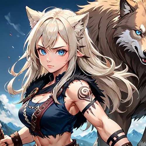 fenrir,atalanta,two wolves,blackwolf,tera,miqati,wolf,wolf couple,white wolves,wolves,konoe,furgal,freya,ashe,cerberus,kitsune,wolffian,shiranui,yukai,musashi,Anime,Anime,Traditional