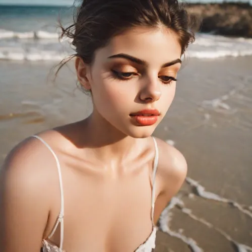 beach background,lips,red lips,malibu,lip,red lipstick,pale,model beauty,on the beach,beautiful young woman,beautiful woman,sandy,on the shore,young woman,beautiful face,coral,by the sea,beautiful girl,sea breeze,pretty young woman