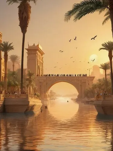 the cairo,nile river,heliopolis,dubailand,zayandeh,egypt,cairo,arabic background,suez,luxor,dorne,baghdad,mesopotamia,bird kingdom,ancient city,nile,qasr al watan,hurriyah,aswan,theed,Illustration,Japanese style,Japanese Style 19