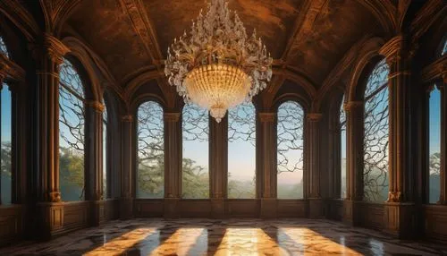 chandeliers,ballroom,ornate room,mirogoj,royal interior,grandeur,entrance hall,hall of the fallen,foyer,alcazar of seville,chandelier,biltmore,villa balbianello,versailles,dandelion hall,chandeliered,enfilade,château de chambord,ritzau,chhatris,Art,Artistic Painting,Artistic Painting 06