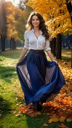 a woman posing in the woods wearing a skirt,autumn background,autumn photo session,autumn in the park,seoige,girl in a long dress,autumn frame