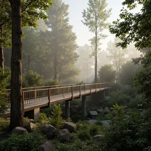 scenic bridge,wooden bridge,hanging bridge,morning mist,adventure bridge,riverwood,walkway,footbridge,dunwoody,greenforest,creekside,morning fog,forest path,hangman's bridge,hiking path,streamside,cahaba,montreat,chattooga,pathway