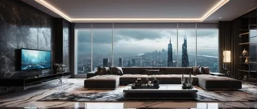 modern living room,penthouses,livingroom,living room,apartment lounge,living room modern tv,luxury home interior,sky apartment,damac,modern room,great room,modern decor,interior modern design,futuristic landscape,sitting room,interior design,luxury property,wallpaper dubai,game room,contemporary decor,Illustration,Paper based,Paper Based 18