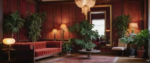 foyer,interior decor,victorian room,royal interior,entrance hall,parlor,interior decoration,anteroom,sitting room,biedermeier,ornate room,hanging plants,houseplants,hallway,lobby,house plants,enfilade,bellocchio,interiors,decor,Illustration,Black and White,Black and White 28