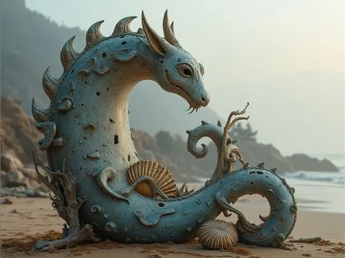 wyrm,painted dragon,cuthulu,samudra,sea god,dragon,seahorses,seahorse,dragon design,kraken,god of the sea,water creature,scrap sculpture,qilin,gopendra,moondragon,dragonair,taniwha,hydra,scylla,Photography,General,Realistic