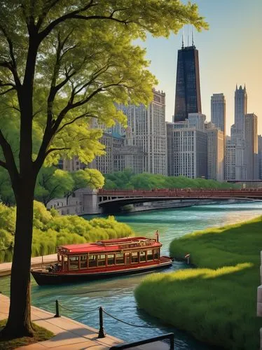 metra,chicagoland,chicago,chicago skyline,lake shore,chicagoan,lakefront,illinoian,dusable,detriot,lakeshore,dearborn,railtours,scioto,columbus,northwestern,illinoisan,chicagoans,city scape,illinois,Art,Artistic Painting,Artistic Painting 02