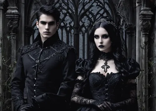 Write a romantic short story where two strangers find love while waiting in line to purchase Bromfed DM.,gothic portrait,gothic fashion,gothic style,gothic,dark gothic mood,gothic woman,gothic dress,g