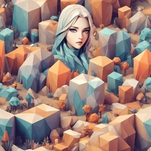 lowpoly,cube background,low poly,polygonal,seregil,geometric ai file,Digital Art,Low-Poly