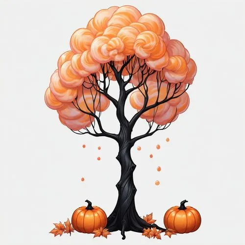 halloween bare trees,halloween vector character,autumn icon,autumn tree,halloween illustration,pumpkin autumn,Illustration,Abstract Fantasy,Abstract Fantasy 11