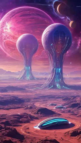 futuristic landscape,alien world,alien planet,mushroom landscape,cosmos field,sci fiction illustration,valerian,fantasy landscape,space art,planets,extraterrestrial life,scifi,mushroom island,spheres,cosmos,space ships,sci fi,cg artwork,ufos,planet alien sky,Conceptual Art,Sci-Fi,Sci-Fi 04