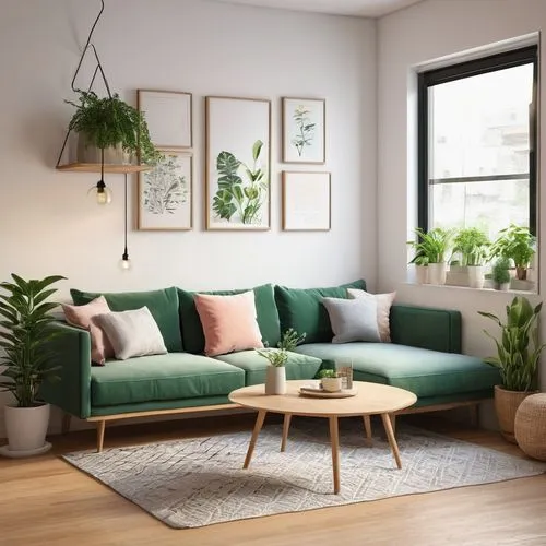 apartment lounge,green living,modern decor,danish furniture,modern minimalist lounge,sofa set,soft furniture,living room,house plants,sofa,loveseat,furnishing,livingroom,shared apartment,sofas,sofaer,contemporary decor,home interior,houseplants,scandinavian style,Conceptual Art,Oil color,Oil Color 17