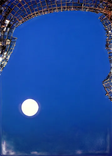 9 composition, panoramic view, high-resolution details.,earthshine,hanging moon,megastructure,radiotelescopes,unisphere,perisphere,radiotelescope,gasometer,radio telescope,moonshot,vostochny,beaubourg