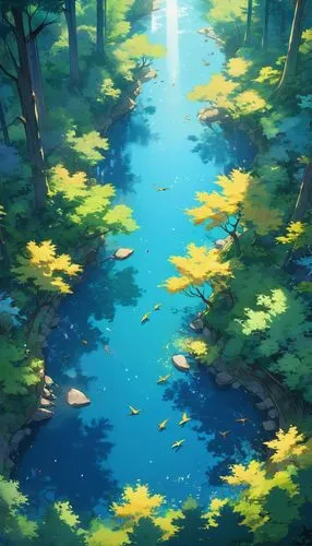 forest lake,autumn forest,pond,forest,creek,autumn light,puddle,forest glade,a small lake,light of autumn,waterscape,water scape,late summer,autumn sun,autumn scenery,autumn morning,forest landscape,forest of dreams,evening lake,one autumn afternoon,Illustration,Japanese style,Japanese Style 03