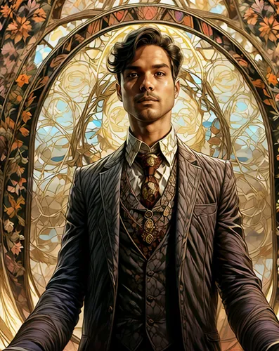 persian poet,star-lord peter jason quill,cg artwork,steampunk,fantasy portrait,tyrion lannister,ironweed,portrait background,sci fiction illustration,metatron's cube,newt,theoretician physician,leonardo,leonardo devinci,jack rose,htt pléthore,gentleman icons,the doctor,solo,robert harbeck