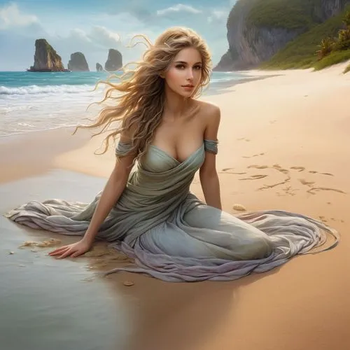 celtic woman,amphitrite,fantasy picture,margaery,mermaid background,margairaz,Illustration,Realistic Fantasy,Realistic Fantasy 01