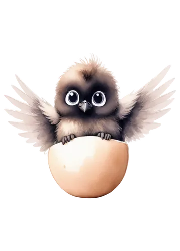 bombyx,furby,anjo,knuffig,boobook owl,furbys,small owl,kawaii owl,mothball,babybird,silkie,pombo,fairy penguin,nest easter,fantail,robin egg,cherubim,little angel,little bird,quail egg,Illustration,Paper based,Paper Based 30