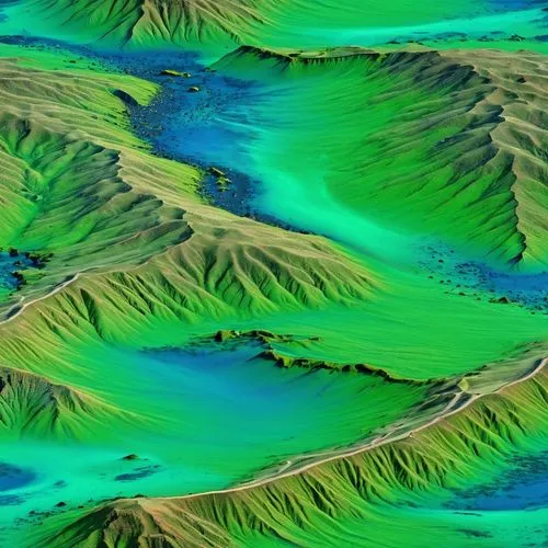 seamless multi colored green and blue alien planet terrain texture,relief map,srtm,topographer,topographic,topography,bathymetry,hydrogeological,lidar,bathymetric,geomorphological,terrain,rangitikei,g