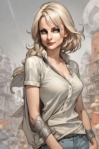 girl with gun,darjeeling,female doctor,female nurse,tiber riven,girl with a gun,blonde woman,woman holding gun,game illustration,meteora,heidi country,female worker,pubg mascot,holding a gun,portrait background,rosa ' amber cover,fallout4,jessamine,cynthia (subgenus),main character,Digital Art,Comic