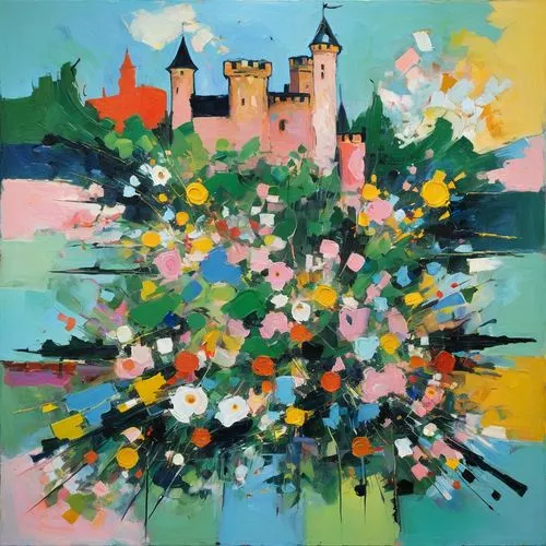 dunrobin castle,godeau,loire,moritzburg castle,spring crown,castel,fairy tale castle,novodevichy,trakai,disney castle,still life of spring,dubbeldam,moated castle,fairytale castle,feustel,fantasyland,spring bouquet,flower painting,moritzburg,terbrugge,Conceptual Art,Oil color,Oil Color 20