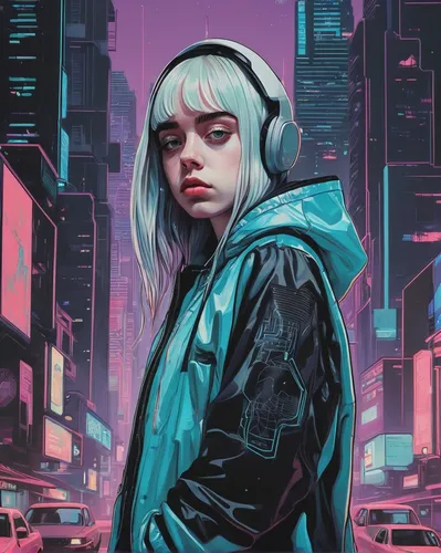 cyberpunk,valerian,echo,cyber,jacket,digital painting,80s,urban,futuristic,world digital painting,dystopian,city ​​portrait,digital illustration,android inspired,digital art,vector girl,pedestrian,sci fiction illustration,grunge,scifi,Illustration,Abstract Fantasy,Abstract Fantasy 05