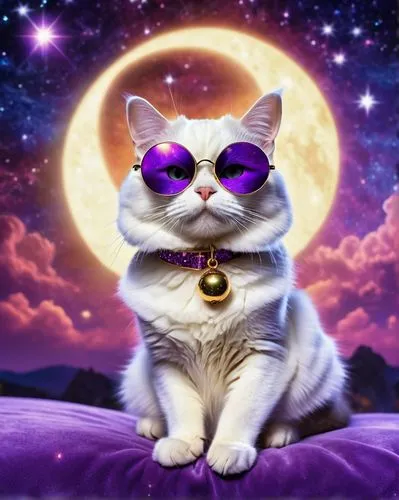 wavelength,moonan,purple,purple background,cat image,purple moon,catterson,tuts,mmogs,morado,funny cat,peccatte,catty,cartoon cat,defence,defend,capricorn kitz,friskies,cat kawaii,kittenish,Illustration,Retro,Retro 18