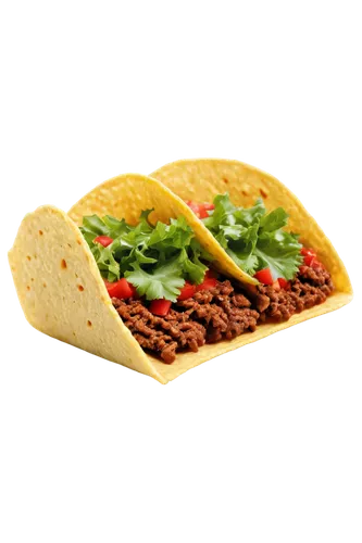 taco, Mexican food, crispy shell, seasoned beef, lettuce, diced tomatoes, sour cream, shredded cheese, cilantro, foldable, 3/4 composition, close-up shot, warm lighting, shallow depth of field, vibran